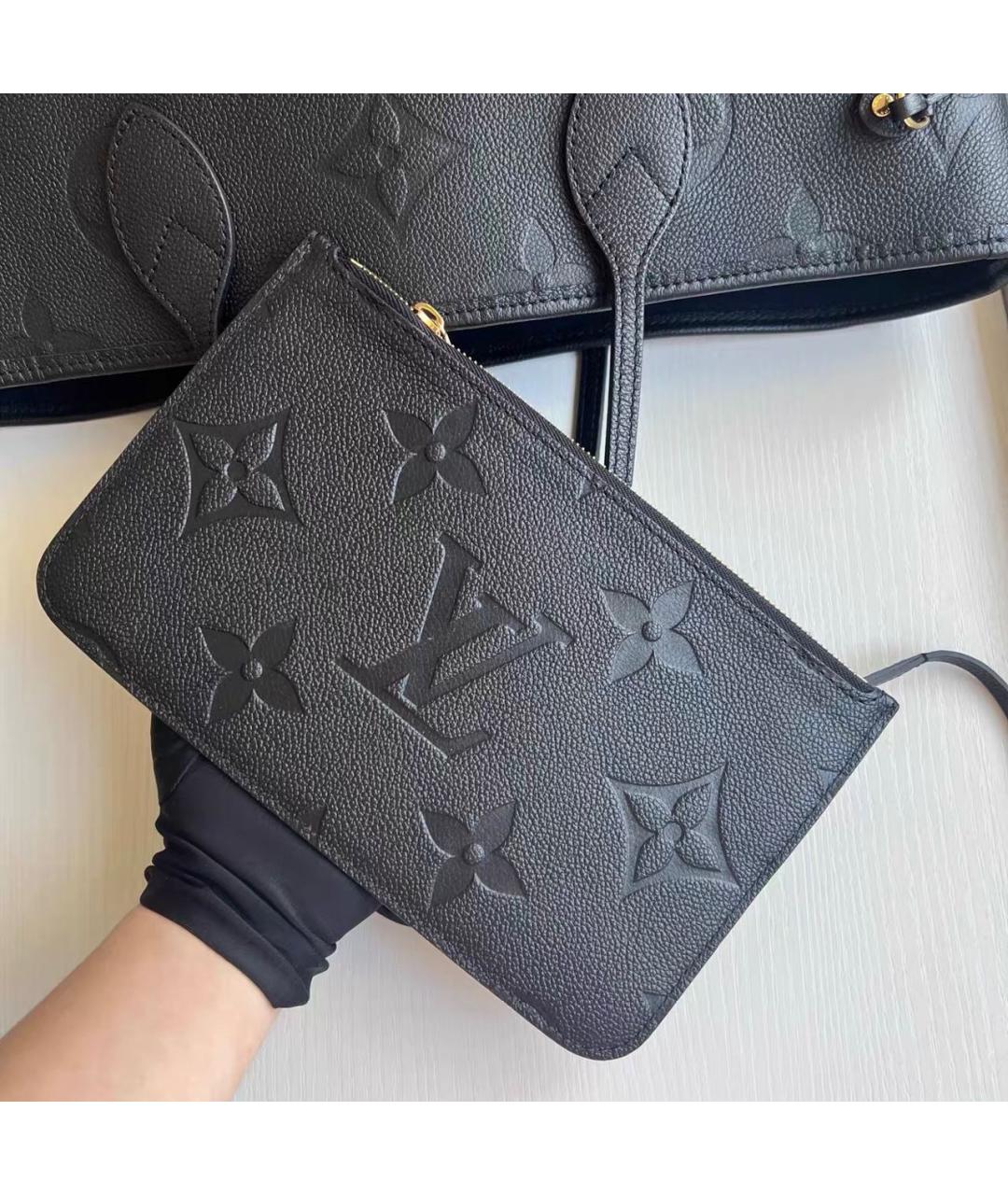LOUIS VUITTON Черная кожаная сумка тоут, фото 4