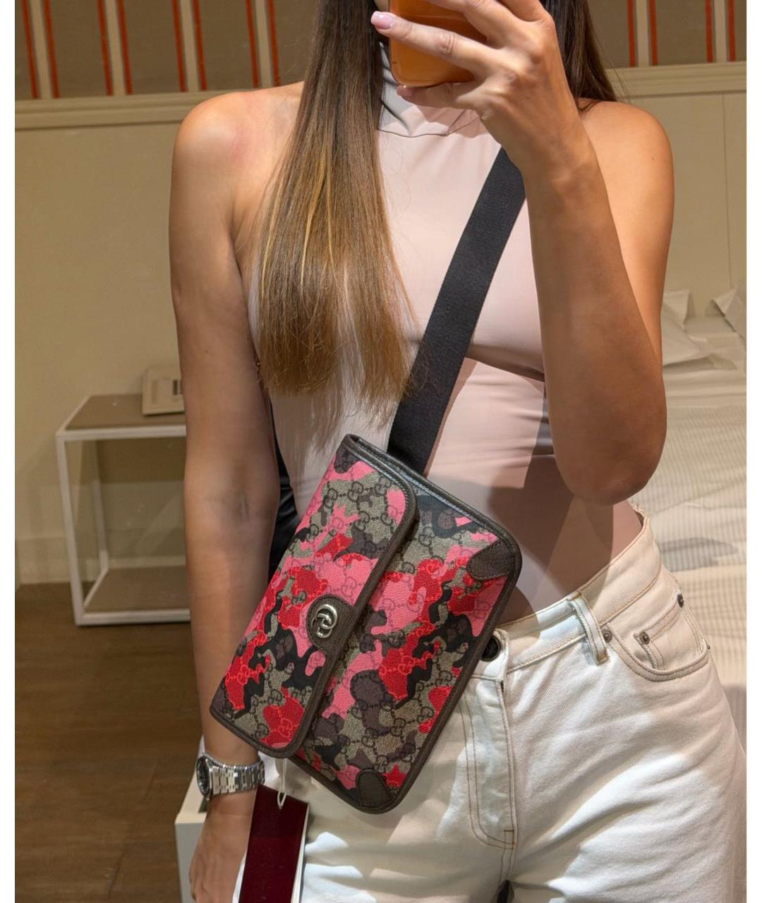 GUCCI Мульти поясная сумка из канвы, фото 6