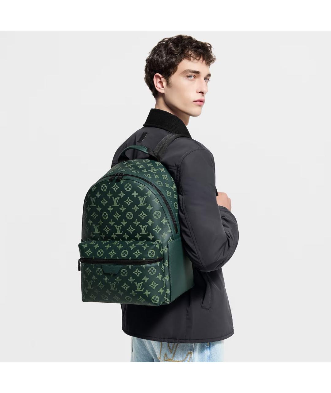 LOUIS VUITTON Зеленый кожаный рюкзак, фото 5