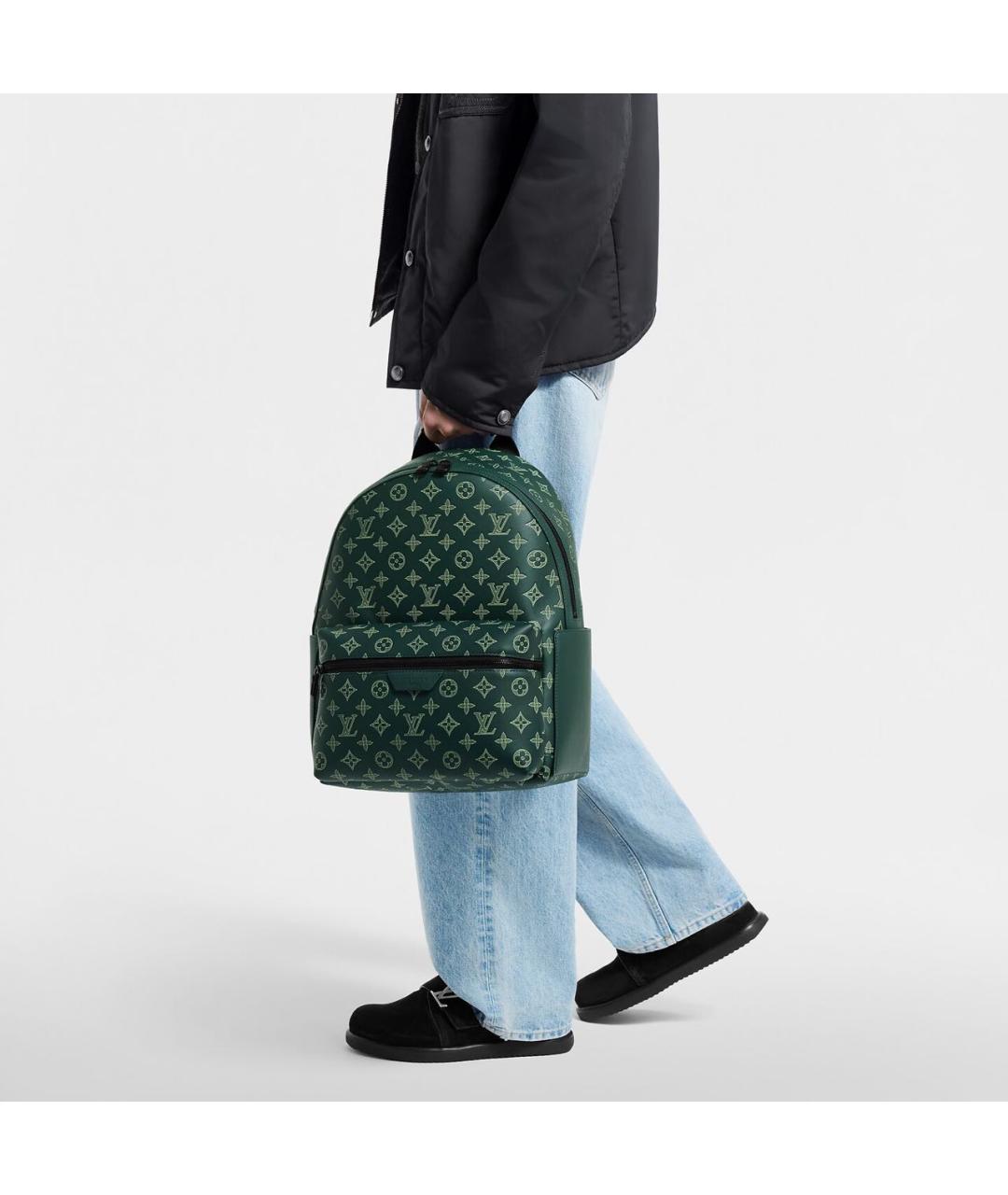LOUIS VUITTON Зеленый кожаный рюкзак, фото 4