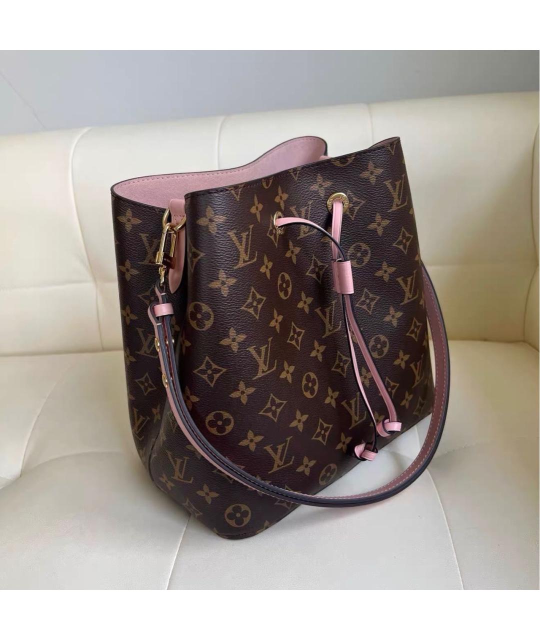 LOUIS VUITTON Розовая сумка тоут из канвы, фото 3