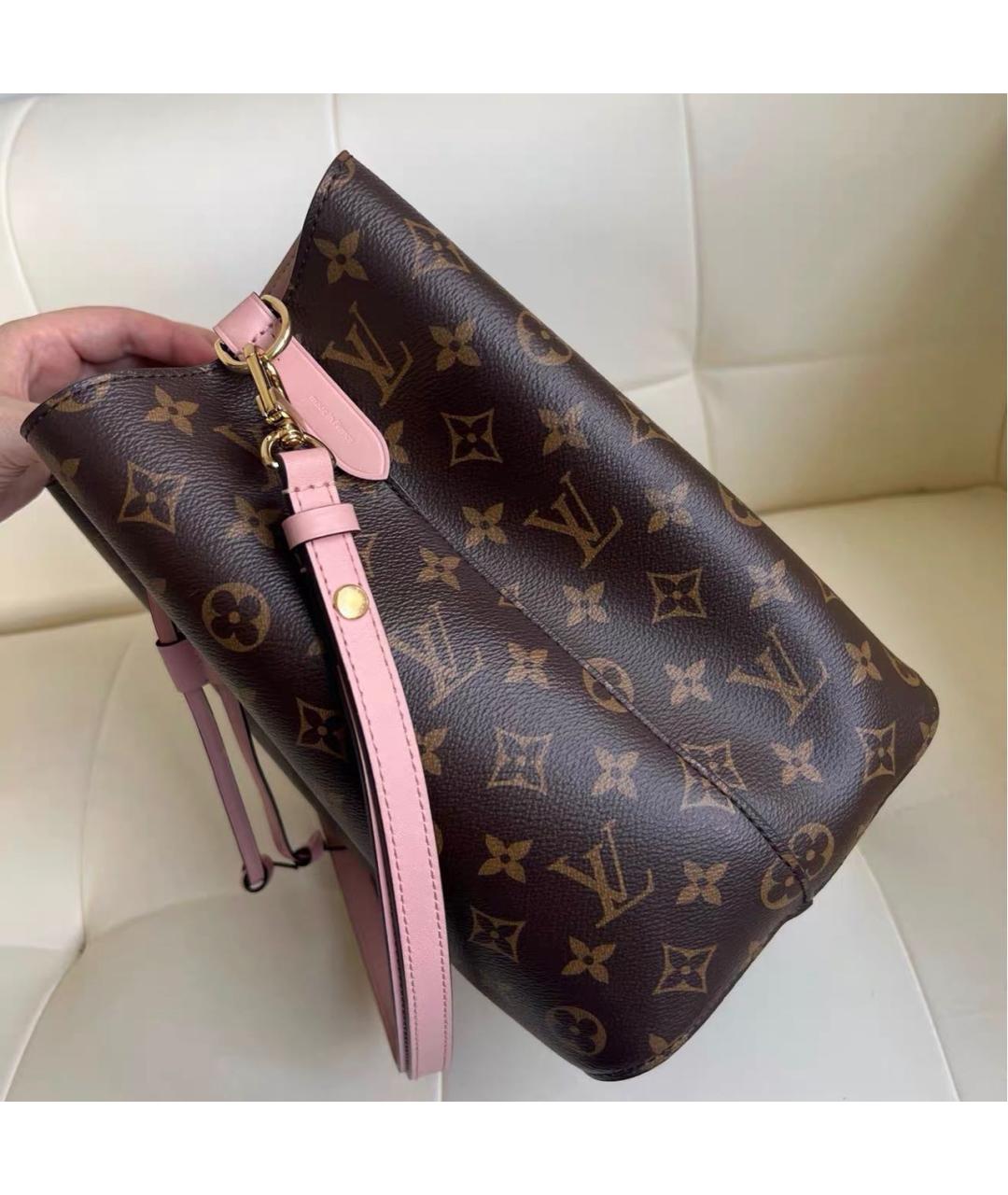 LOUIS VUITTON Розовая сумка тоут из канвы, фото 6
