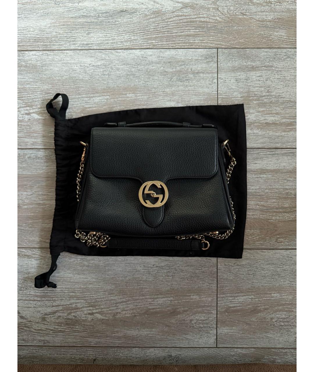 GUCCI Черная кожаная сумка на плечо, фото 9