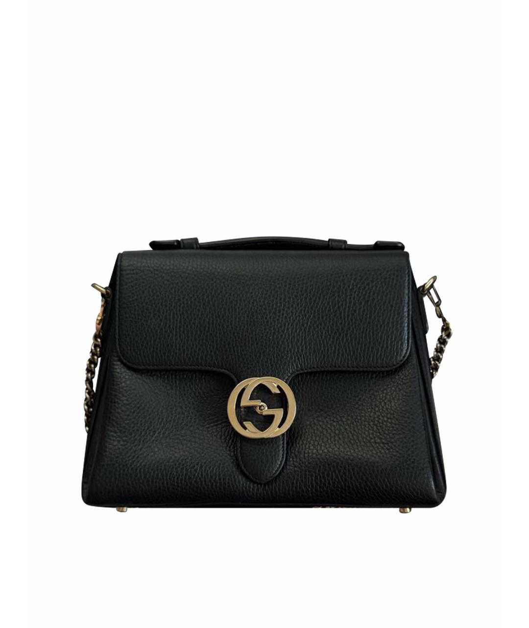 GUCCI Черная кожаная сумка на плечо, фото 1