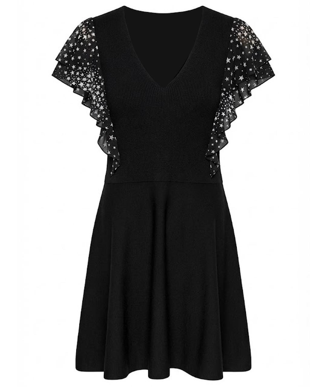 RED VALENTINO Черное вискозное повседневное платье, фото 1