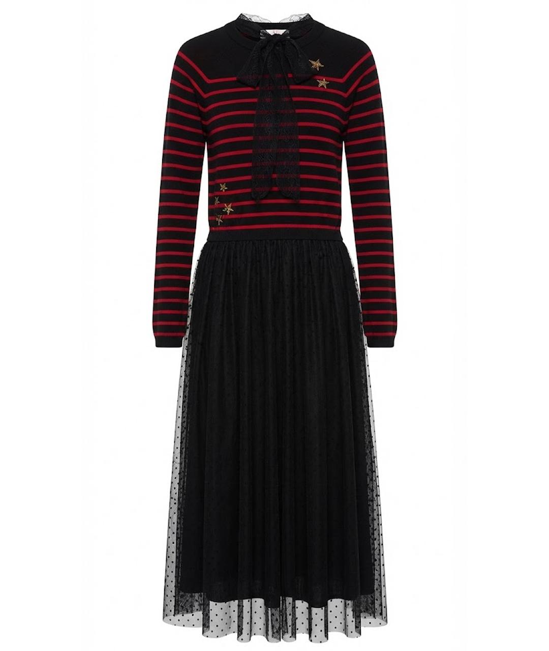 RED VALENTINO Черное шерстяное повседневное платье, фото 1