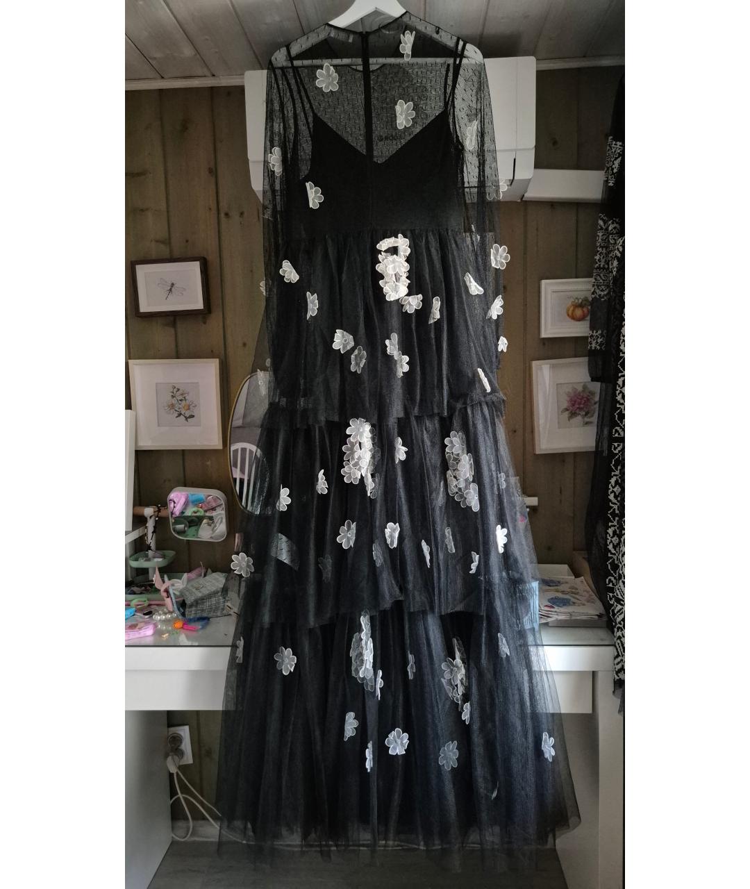 RED VALENTINO Черное полиэстеровое вечернее платье, фото 2