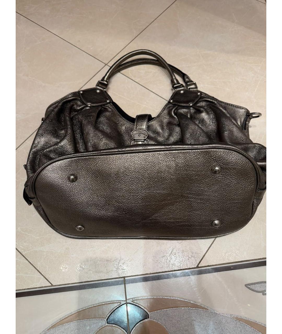 LOUIS VUITTON Антрацитовая кожаная сумка тоут, фото 5