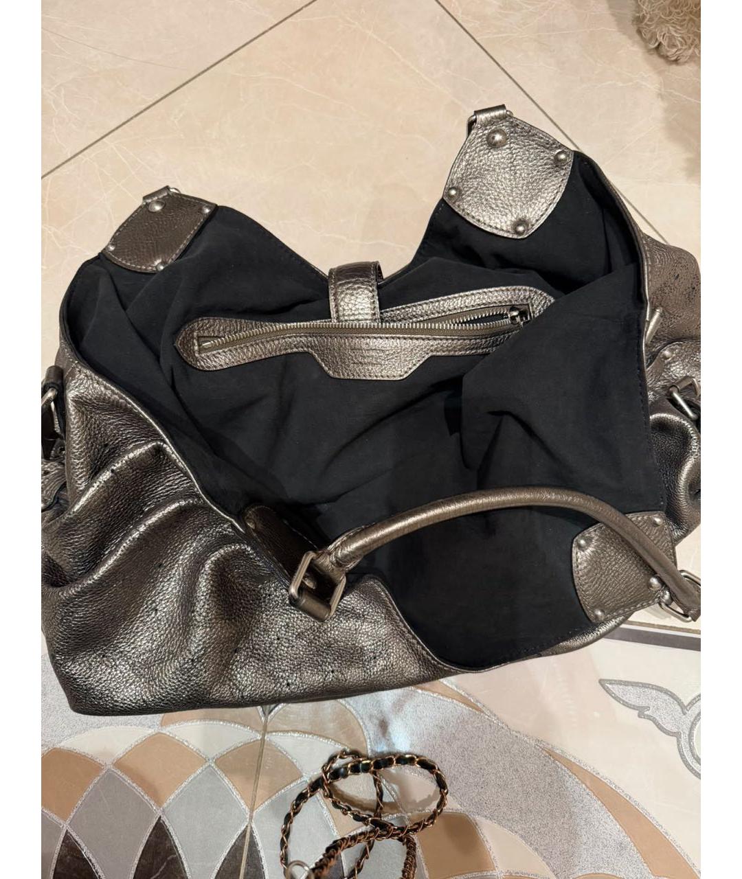 LOUIS VUITTON Антрацитовая кожаная сумка тоут, фото 6