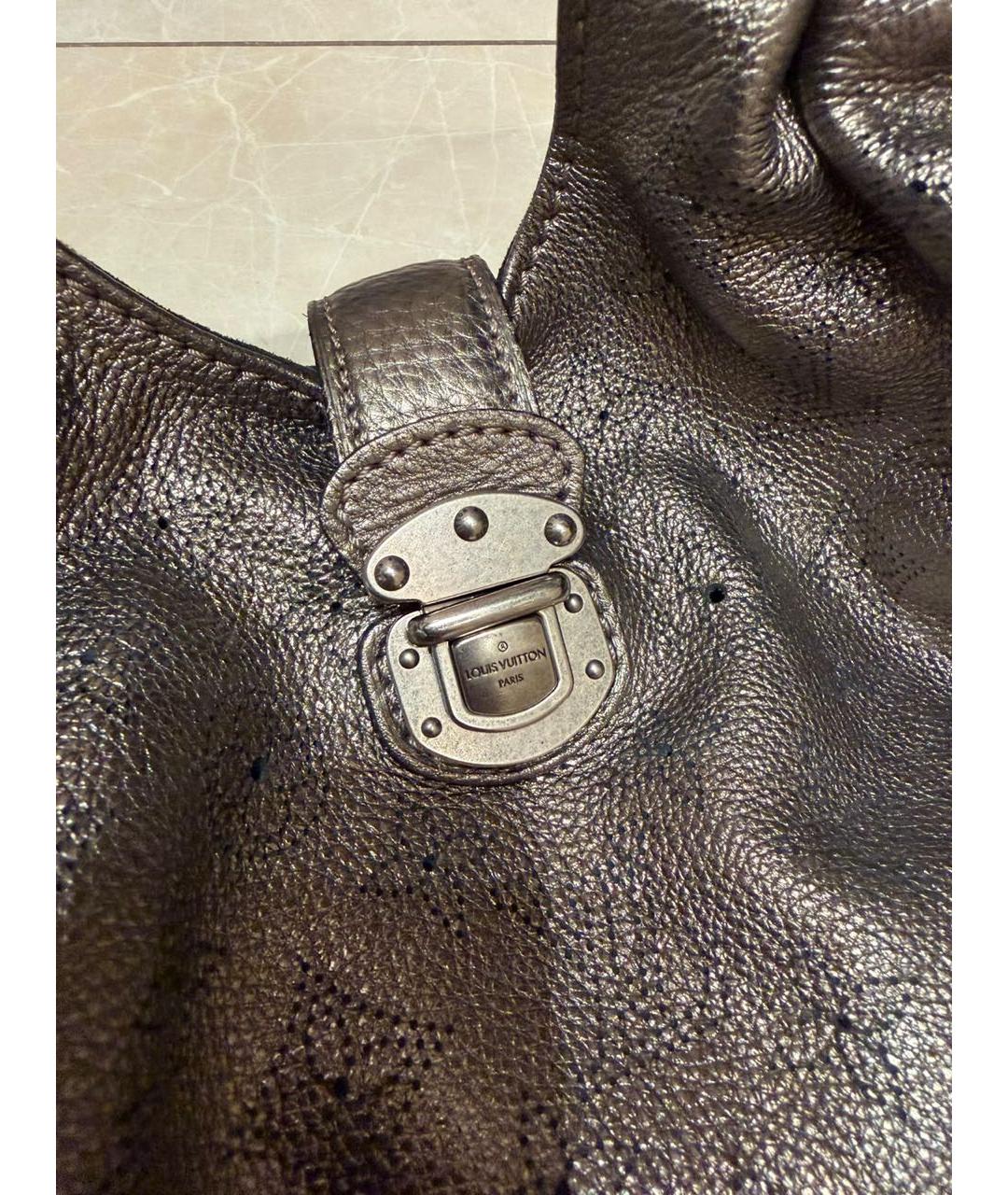 LOUIS VUITTON Антрацитовая кожаная сумка тоут, фото 4