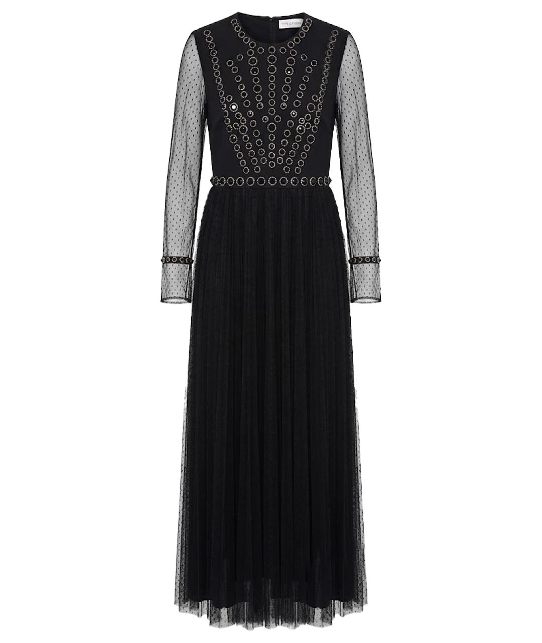 RED VALENTINO Черное полиэстеровое вечернее платье, фото 1