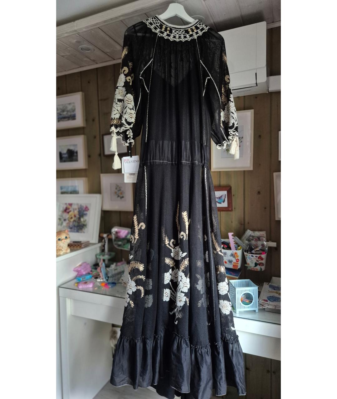 RED VALENTINO Черное полиамидовое вечернее платье, фото 2