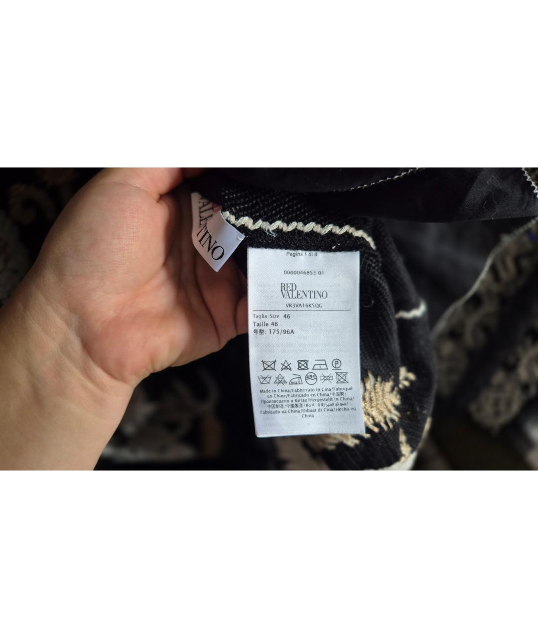 RED VALENTINO Черное полиамидовое вечернее платье, фото 6
