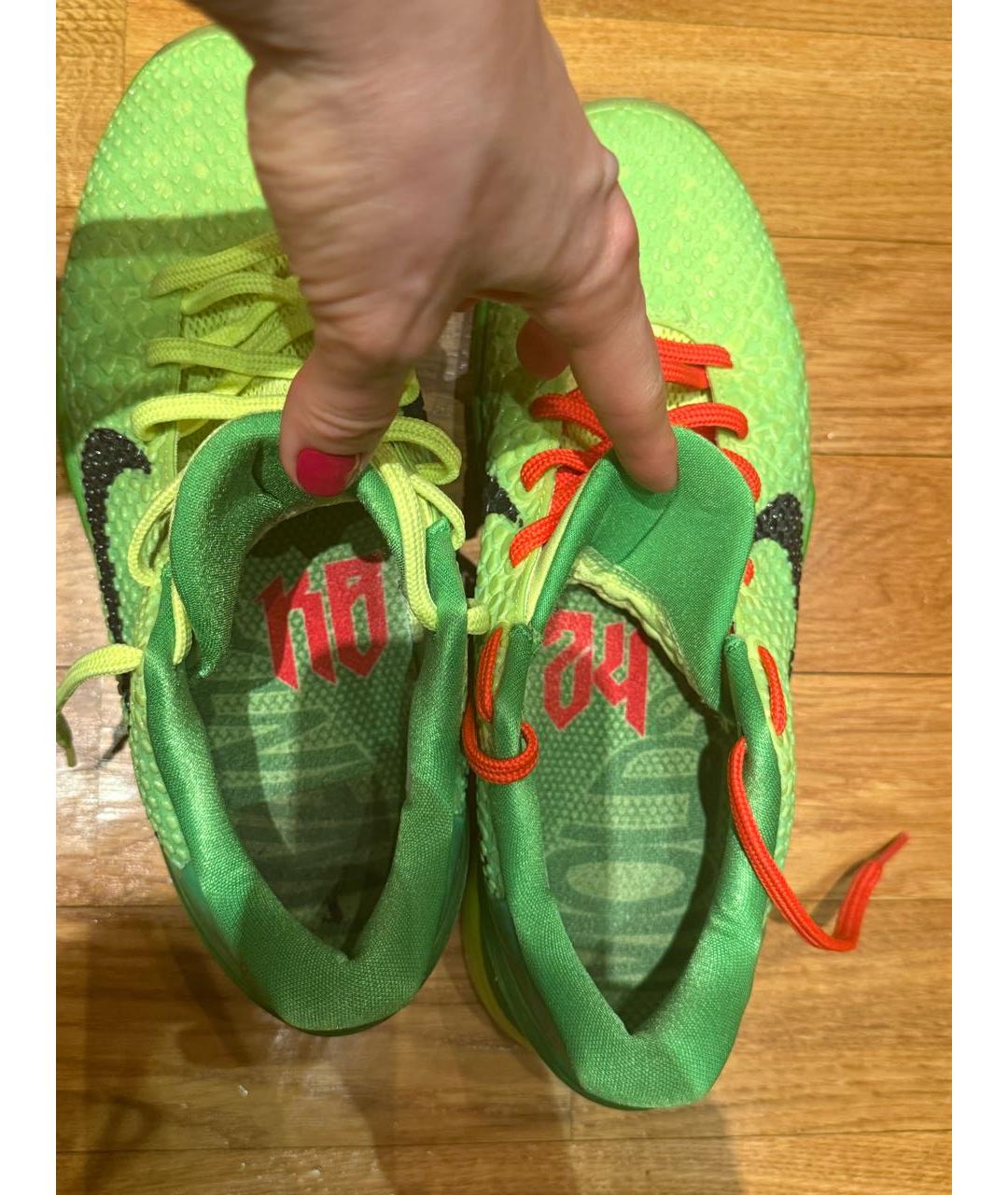 NIKE Зеленые неопреновые низкие кроссовки / кеды, фото 6