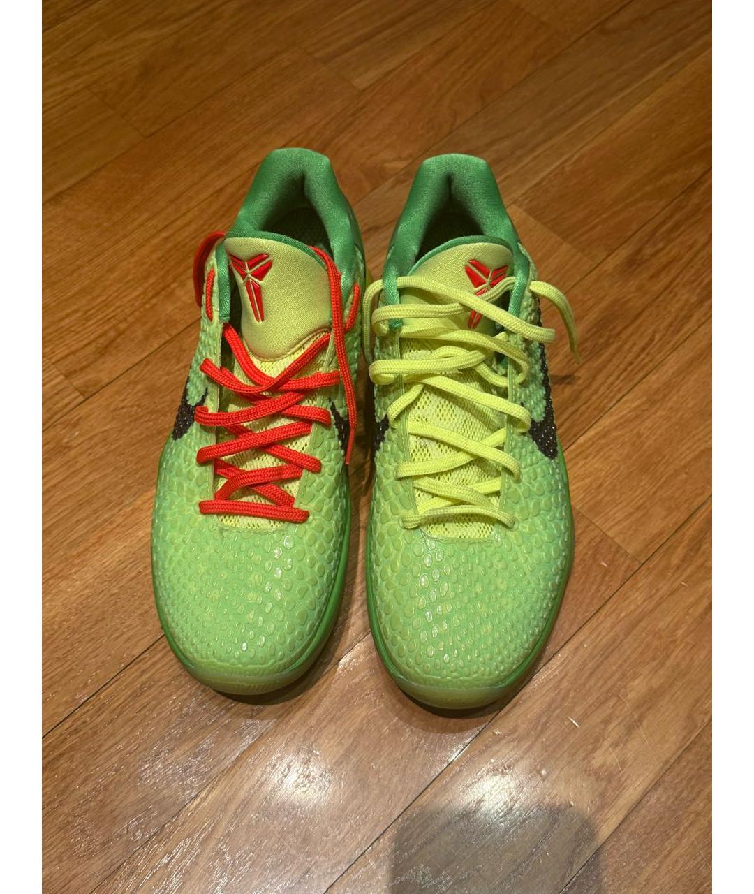 NIKE Зеленые неопреновые низкие кроссовки / кеды, фото 4