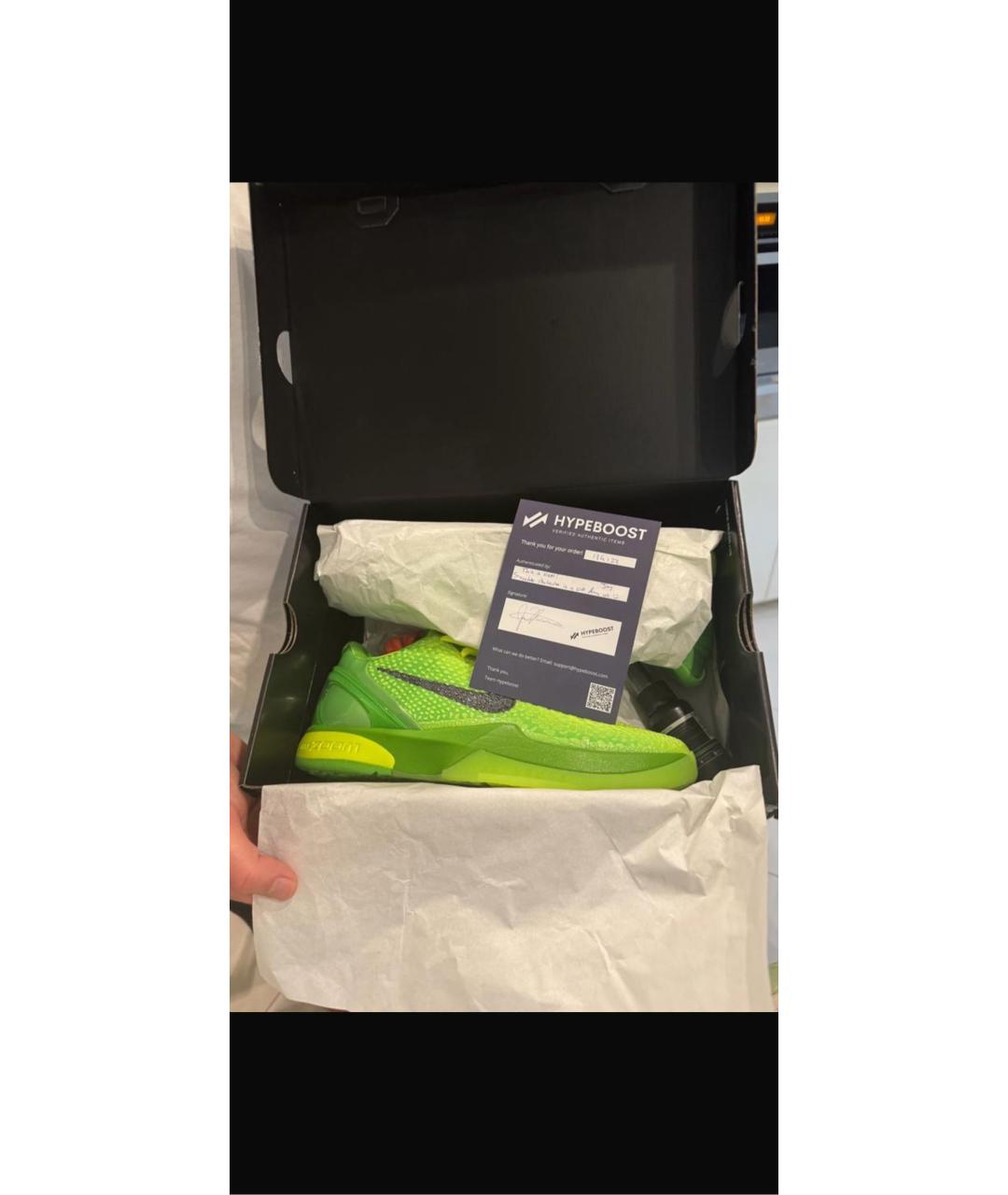 NIKE Зеленые неопреновые низкие кроссовки / кеды, фото 8