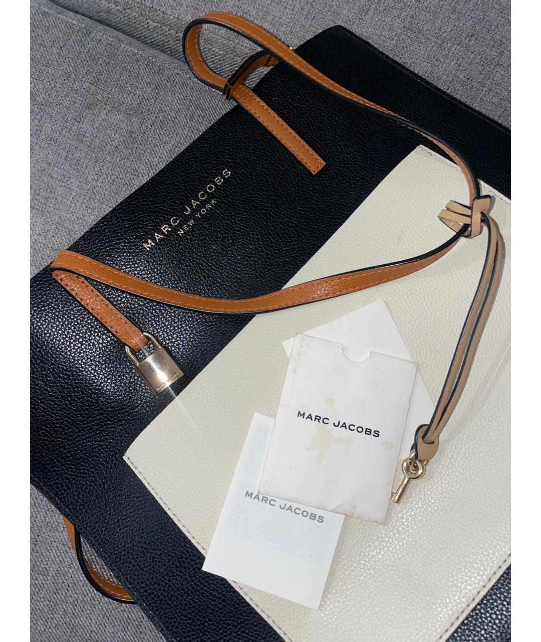 MARC JACOBS Черная кожаная сумка тоут, фото 3