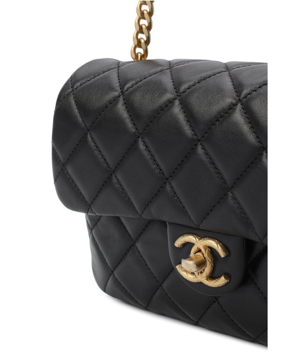 CHANEL Черная кожаная сумка тоут, фото 6