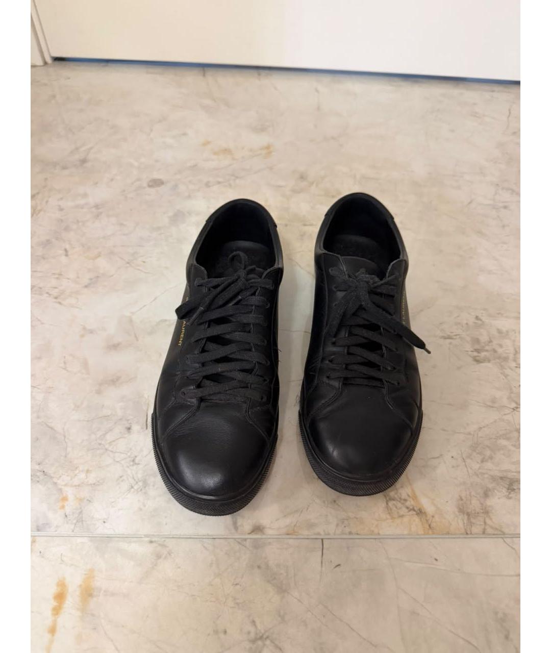 SAINT LAURENT Черные кожаные кеды, фото 3