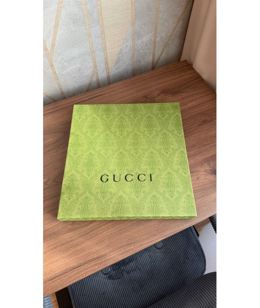 GUCCI Бордовый шелковый шарф, фото 5