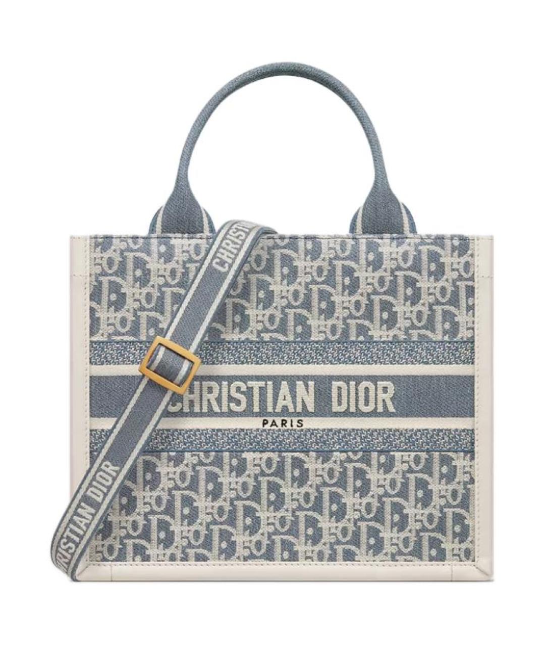 CHRISTIAN DIOR Голубая хлопковая сумка через плечо, фото 1