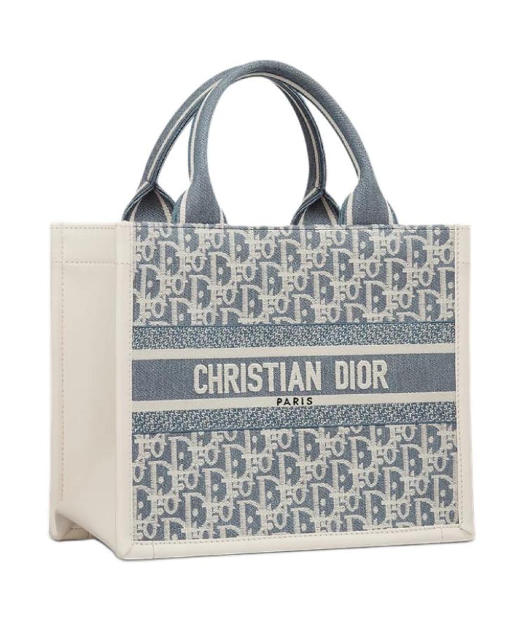CHRISTIAN DIOR Голубая хлопковая сумка через плечо, фото 3