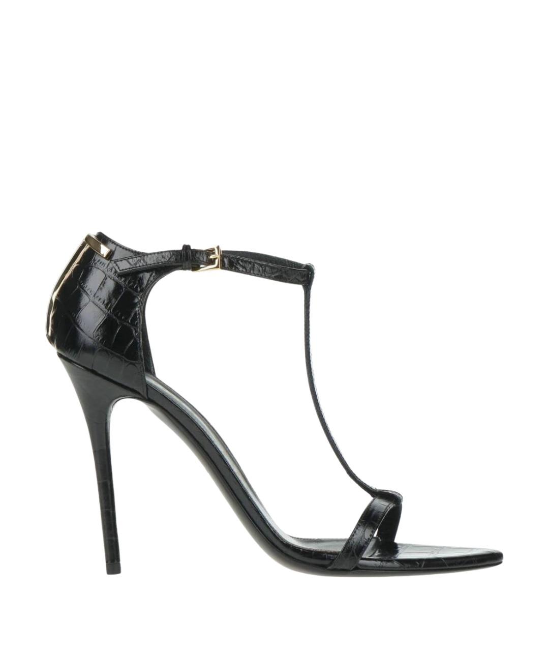 TOM FORD Черные кожаные босоножки, фото 1
