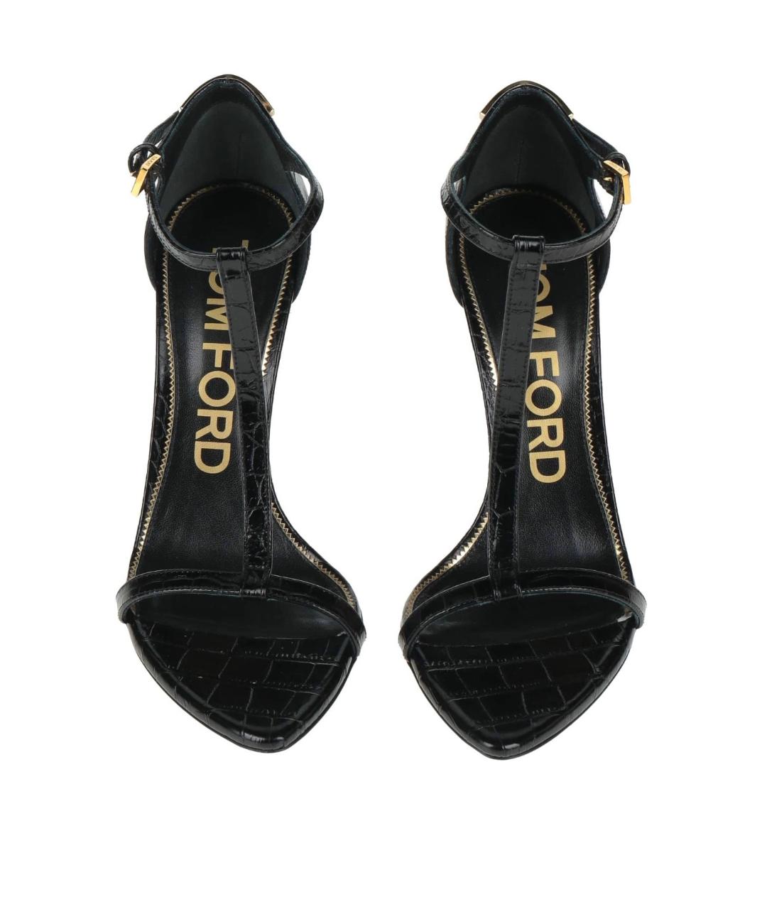 TOM FORD Черные кожаные босоножки, фото 3