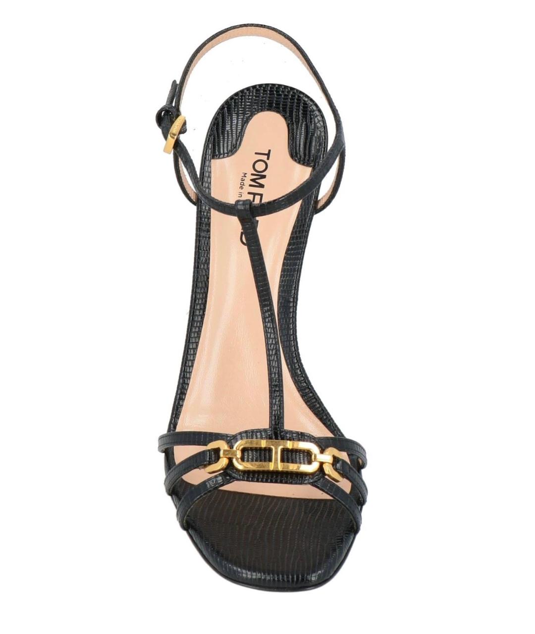 TOM FORD Черные кожаные босоножки, фото 3