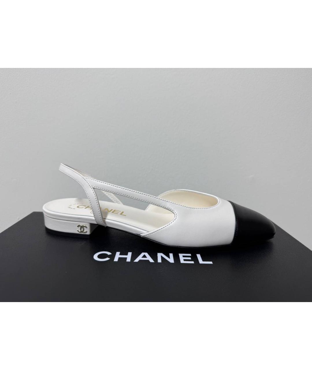 CHANEL Белые кожаные балетки, фото 6