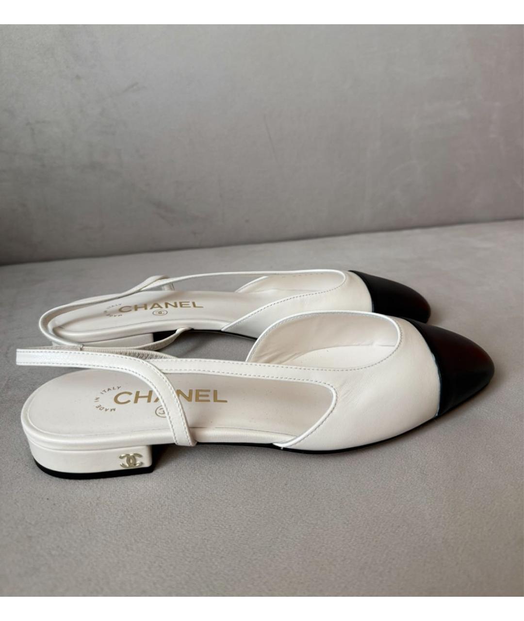 CHANEL Белые кожаные балетки, фото 2