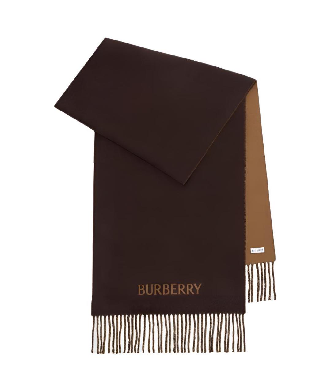 BURBERRY Коричневый кашемировый шарф, фото 1
