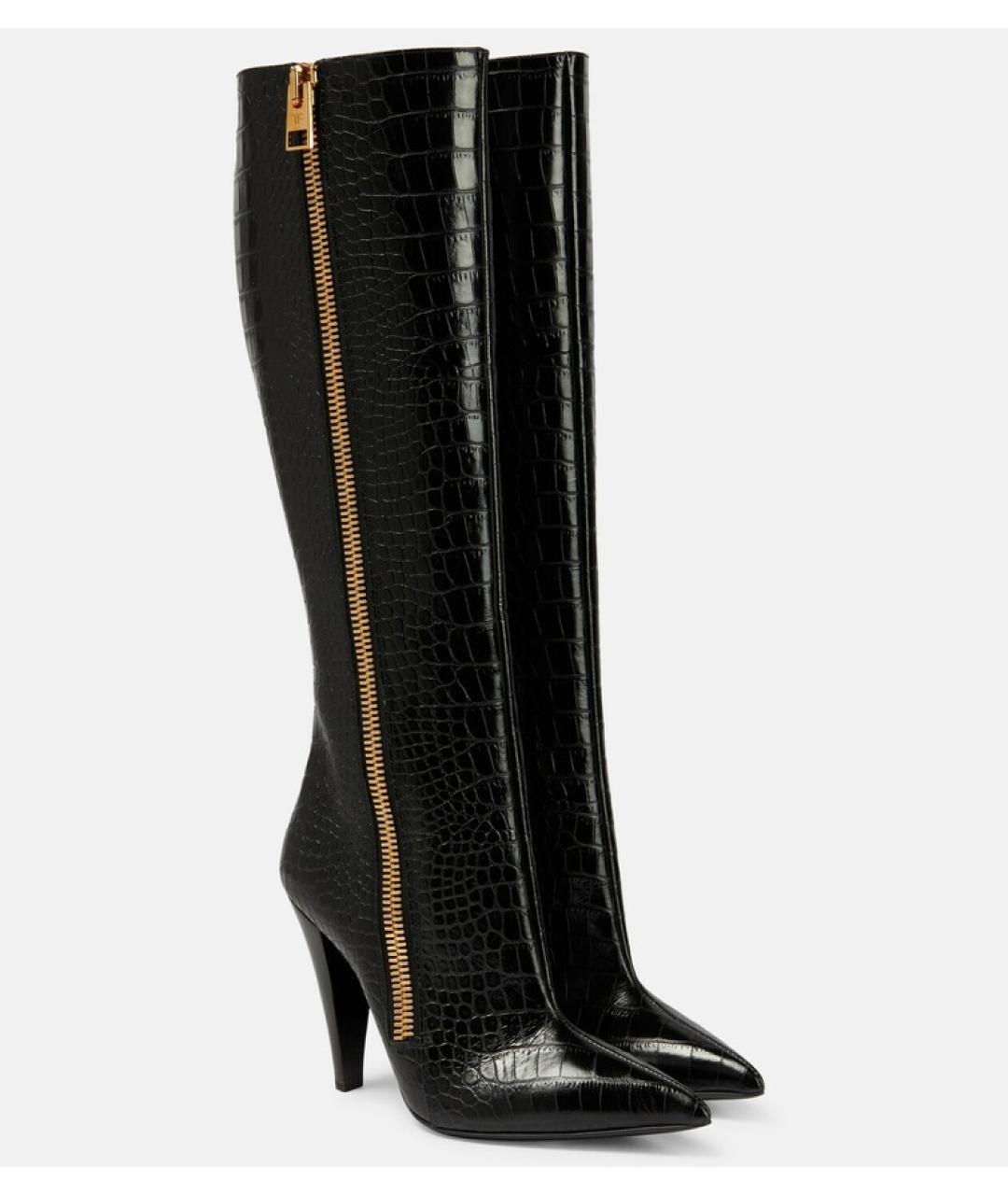 TOM FORD Черные кожаные сапоги, фото 7