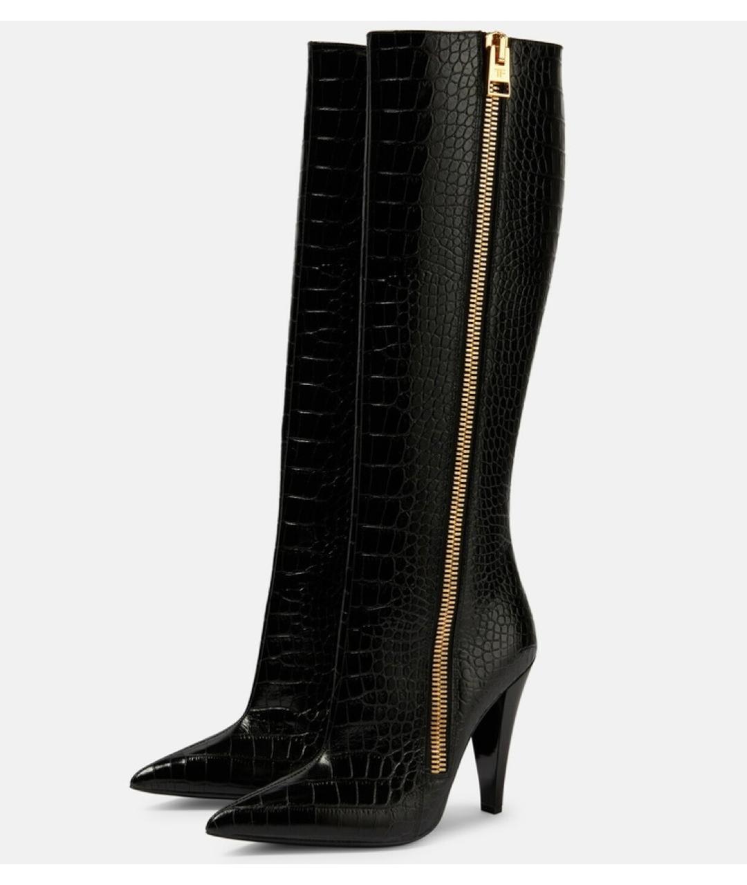 TOM FORD Черные кожаные сапоги, фото 8