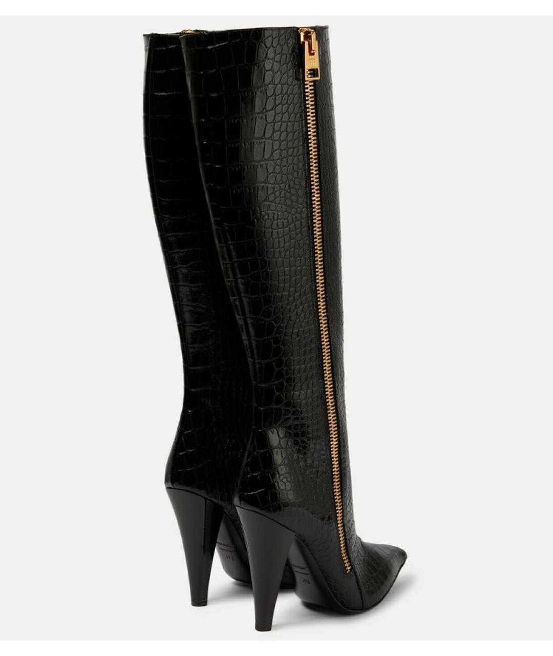 TOM FORD Черные кожаные сапоги, фото 9