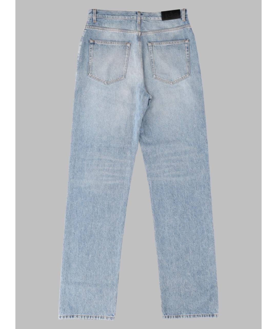 GUCCI Голубые хлопковые прямые джинсы, фото 2