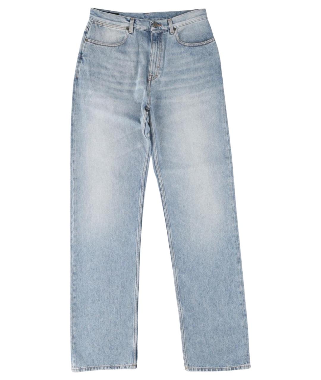 GUCCI Голубые хлопковые прямые джинсы, фото 1