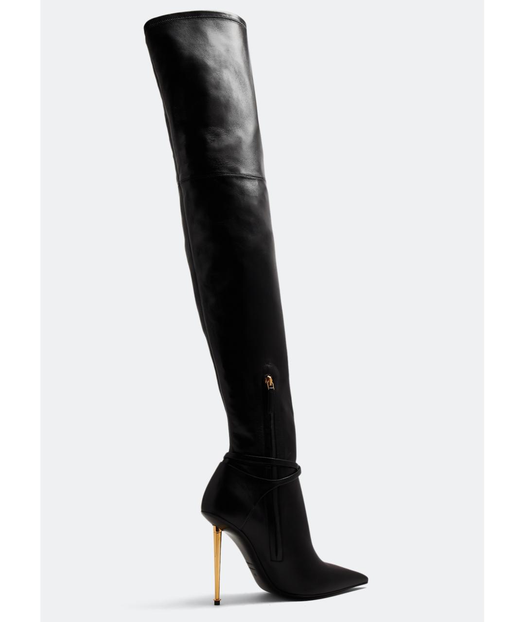TOM FORD Черные кожаные ботфорты, фото 3