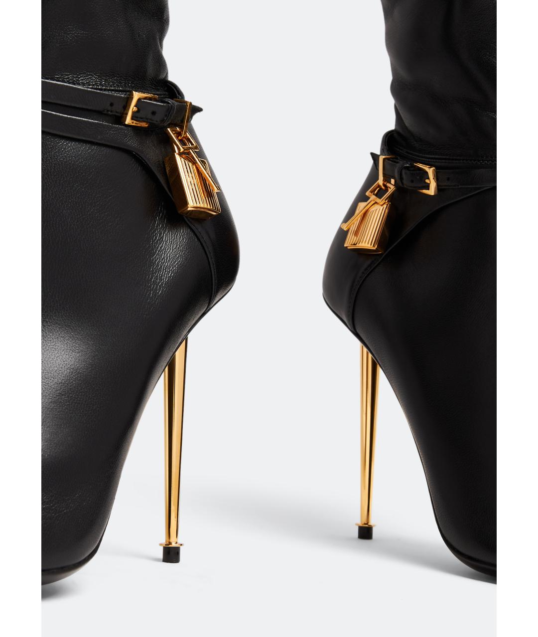 TOM FORD Черные кожаные ботфорты, фото 5