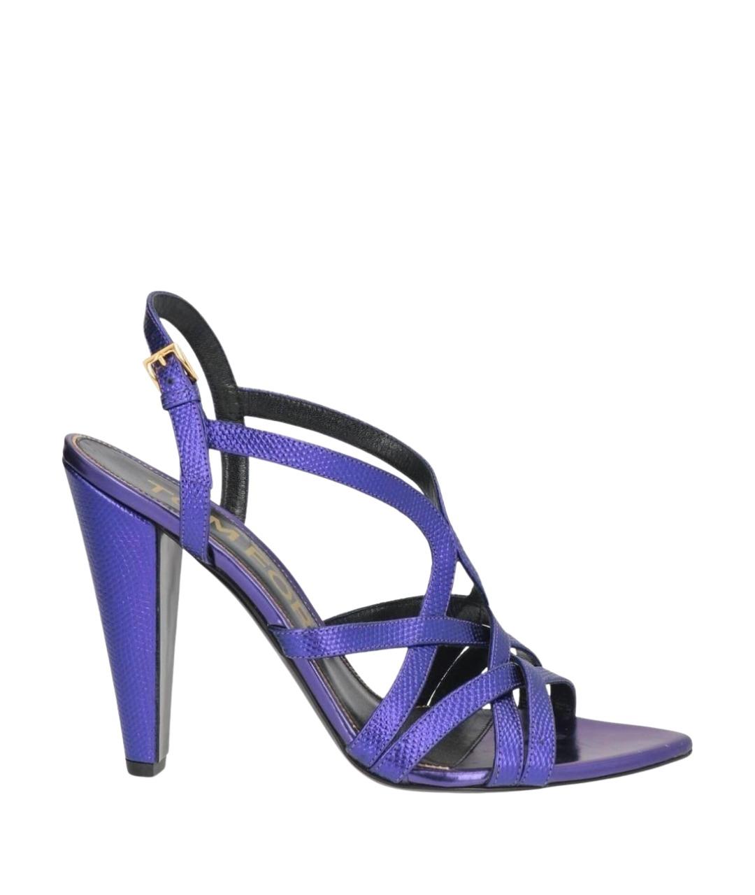 TOM FORD Фиолетовые кожаные босоножки, фото 1