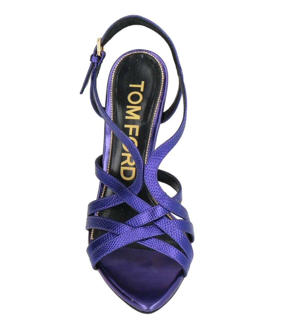 TOM FORD Фиолетовые кожаные босоножки, фото 3