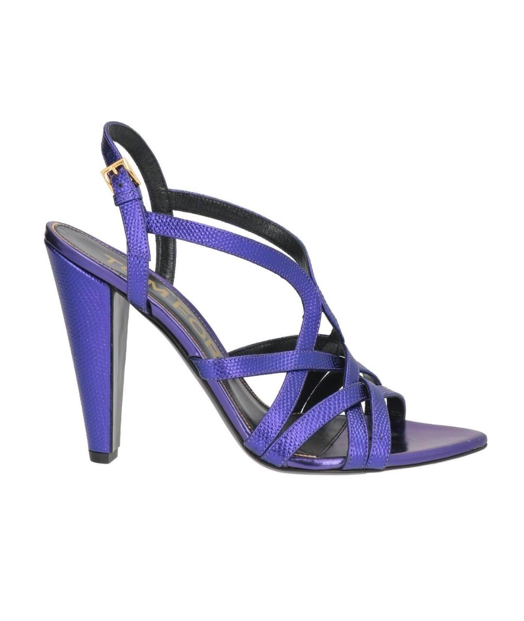 TOM FORD Фиолетовые кожаные босоножки, фото 5