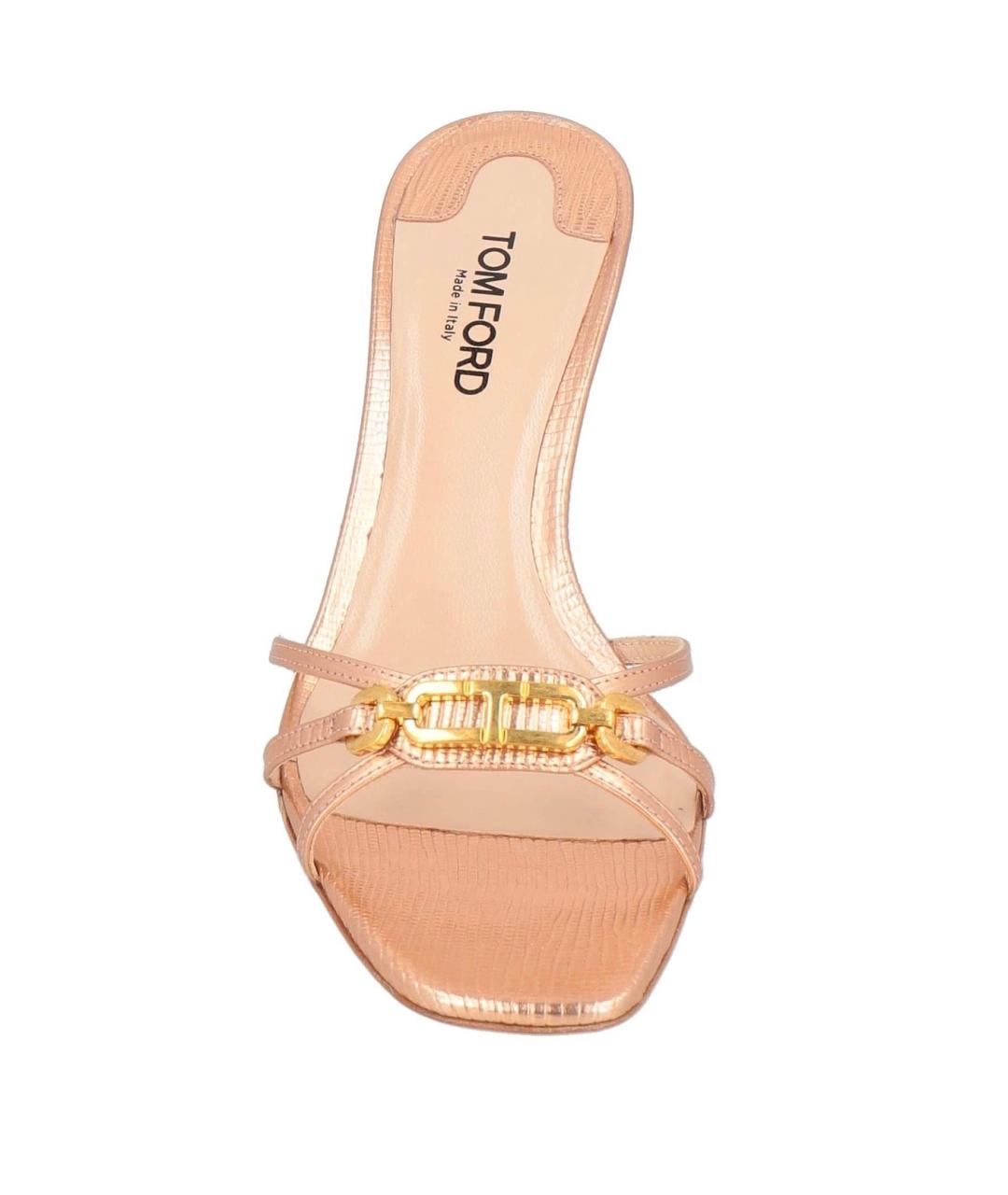 TOM FORD Розовые кожаные мюли, фото 3