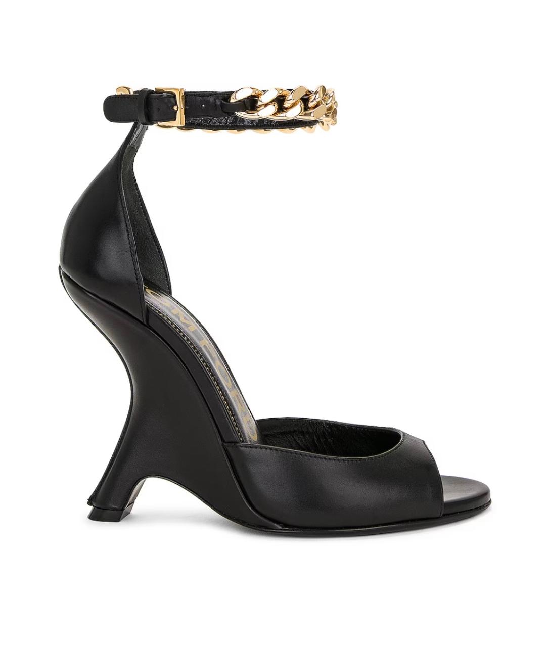 TOM FORD Черные кожаные босоножки, фото 7