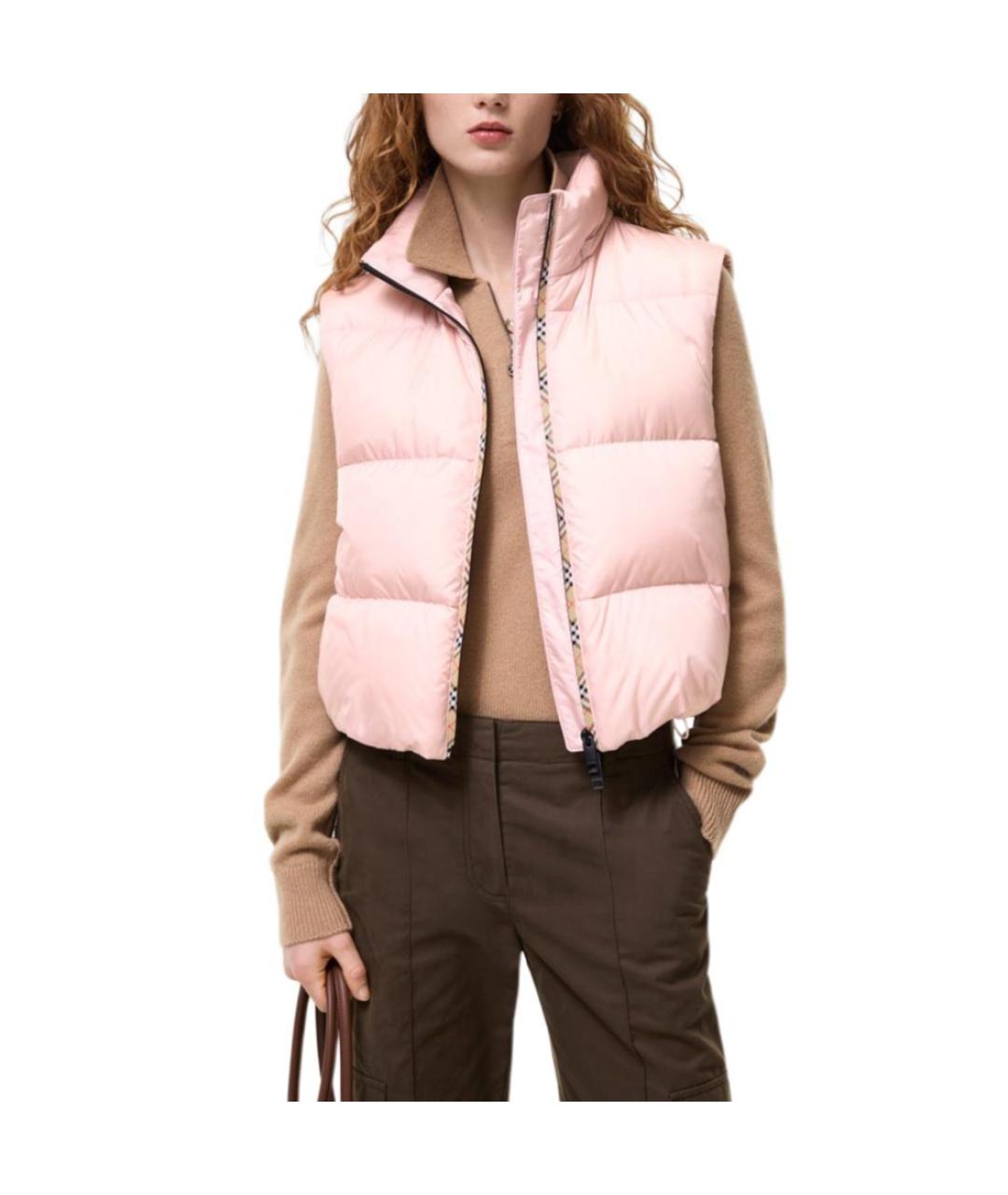 BURBERRY Розовый пуховик, фото 2