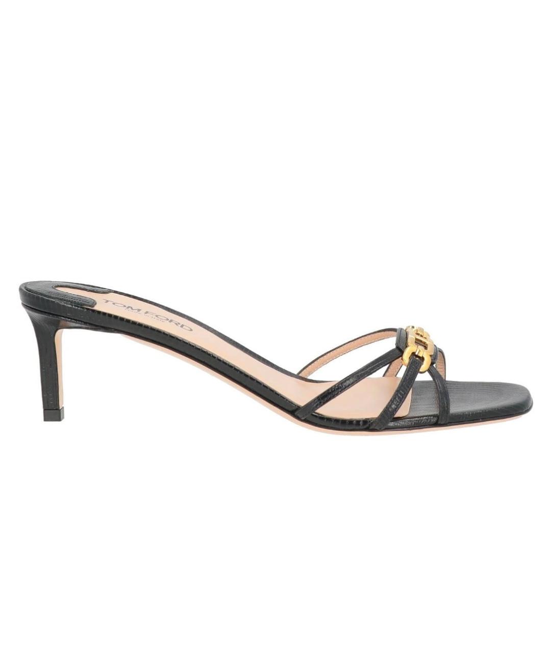 TOM FORD Черные кожаные мюли, фото 1