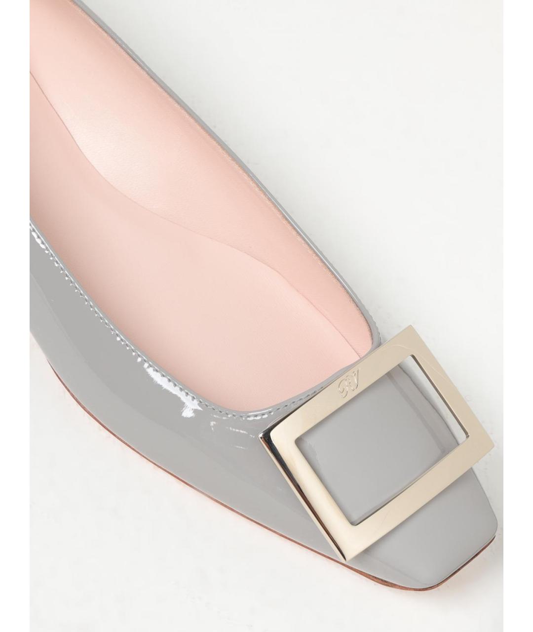 ROGER VIVIER Серые кожаные балетки, фото 4