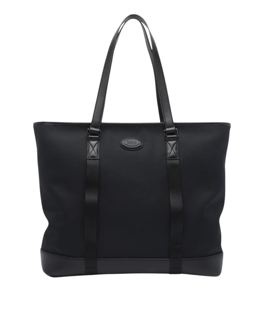 TOD'S Черная тканевая сумка тоут, фото 1