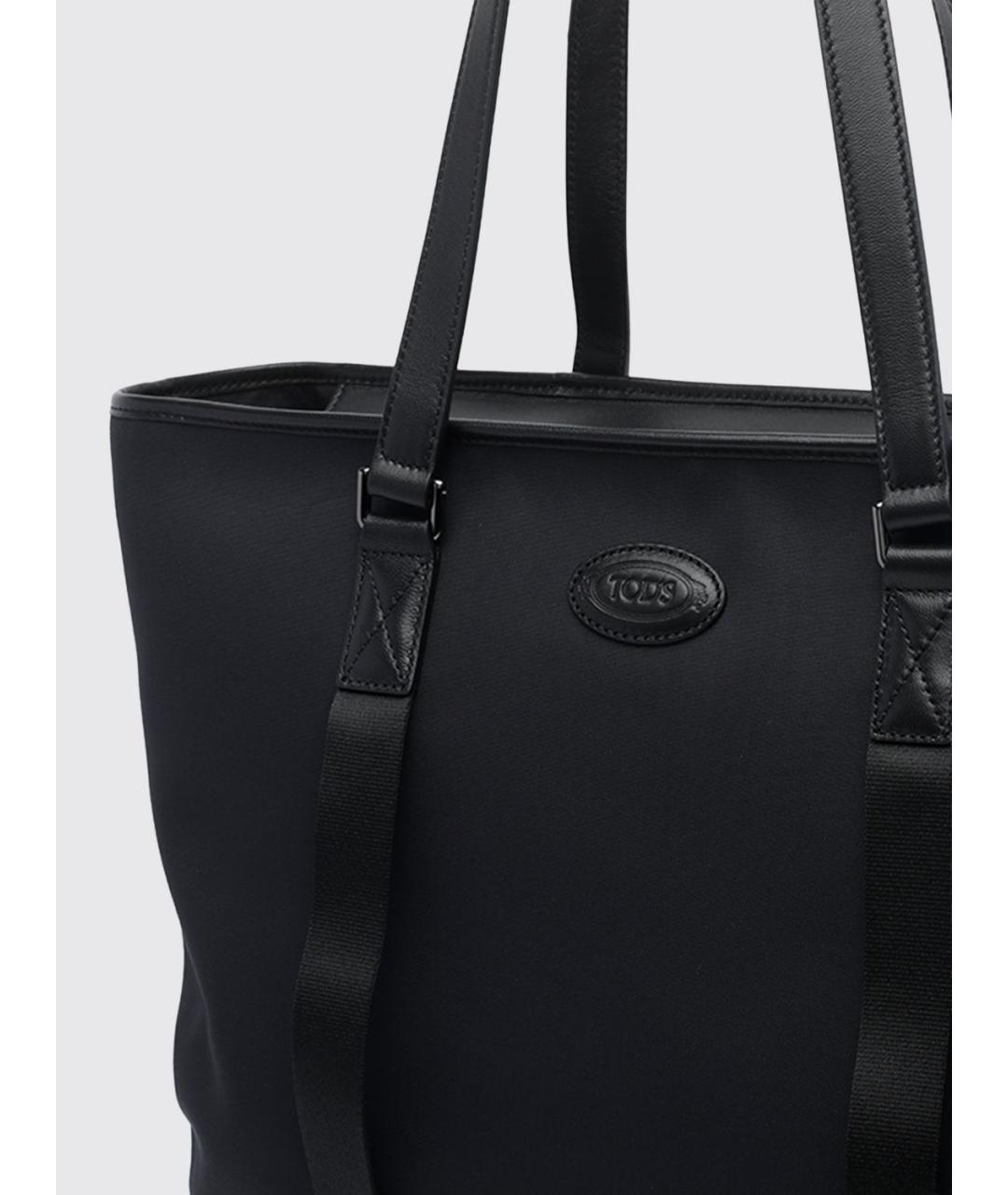 TOD'S Черная тканевая сумка тоут, фото 4