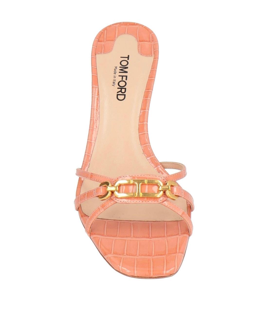TOM FORD Розовые кожаные мюли, фото 3